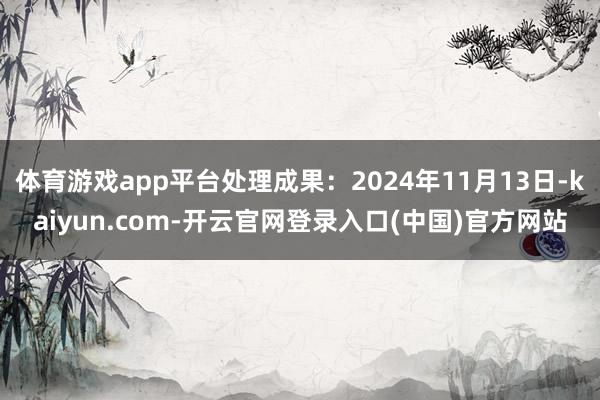 体育游戏app平台处理成果：2024年11月13日-kaiyun.com-开云官网登录入口(中国)官方网站