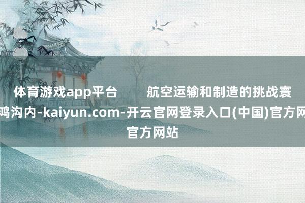 体育游戏app平台        航空运输和制造的挑战寰宇鸿沟内-kaiyun.com-开云官网登录入口(中国)官方网站