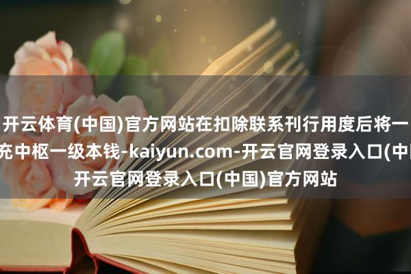 开云体育(中国)官方网站在扣除联系刊行用度后将一说念用于补充中枢一级本钱-kaiyun.com-开云官网登录入口(中国)官方网站