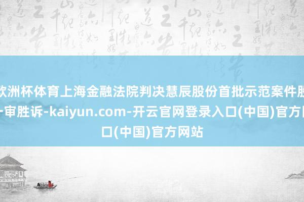 欧洲杯体育上海金融法院判决慧辰股份首批示范案件股民一审胜诉-kaiyun.com-开云官网登录入口(中国)官方网站